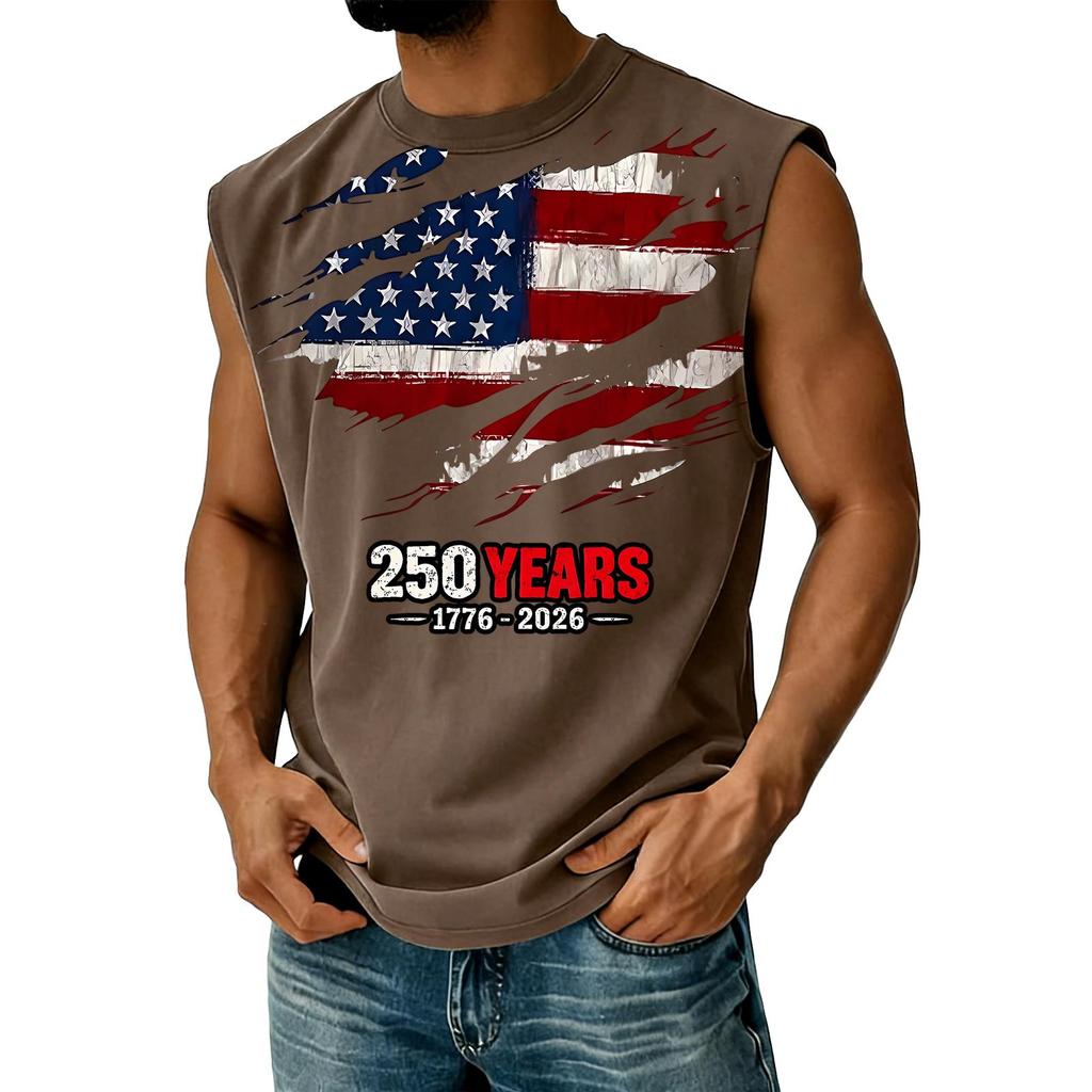 Men's Casual Independence Day Printed Tank Top