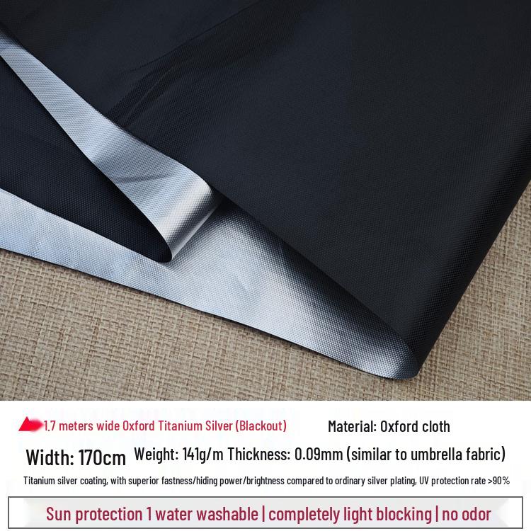 Lightweight Blackout Fabric: Sun-Blocking, Silver-Plated, Heat-Insulating, Opaque Curtain for Darkroom