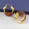 Retro Coffee Resin Ear Cuff: Autumn/Winter Hong Kong Style Elegant Earrings