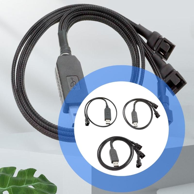 USB To 4Pin Boost Cable Converts 5V To 12V For PC Fan With PVC Material And Stable Power Output