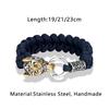 Outdoor Norse Mythology Odins Wolf Bracelet Men Stainless Steel Braided Paracord Rope Wristband Viking Runes Celtic Knot Jewelry