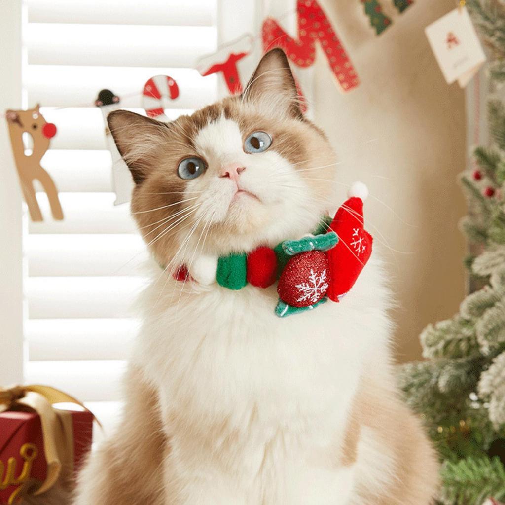 Kitten Collar Soft Christmas Neckwear Cat Puppy Decor Collar For Decoration Festival Adoration Family Celebration Home Fun
