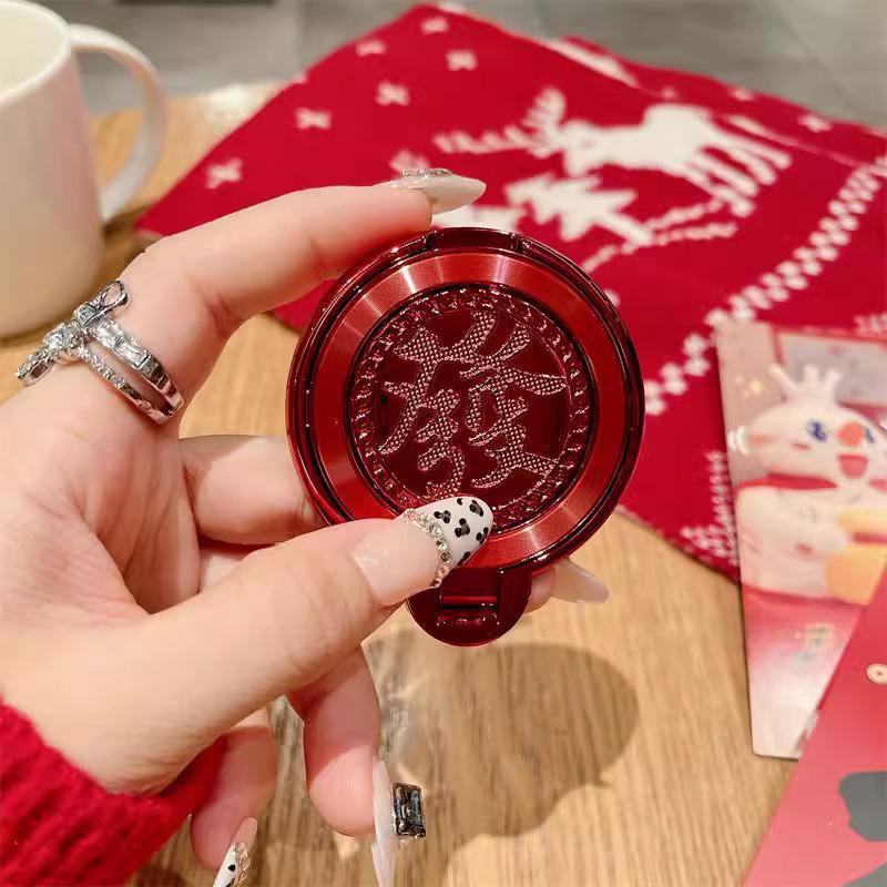 Universal 3D Fortune Ring Stand Phone Case: New Year Edition