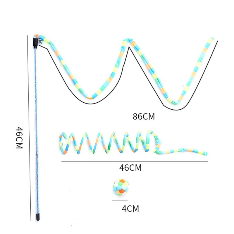 3 Stück Plüsch Katze Teaser Stab Bissfest Lustig Interaktiv Feder Spielzeug Ball Spielstab Haustier