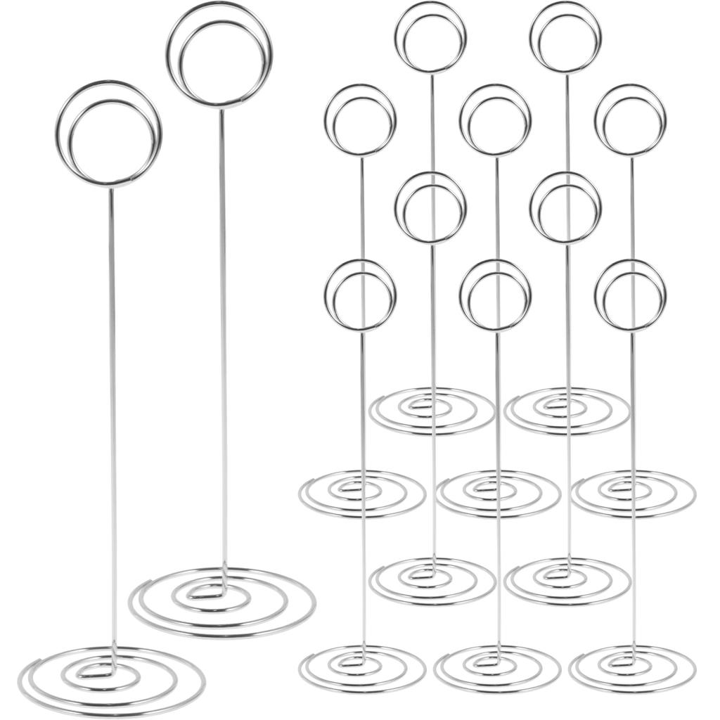 12Pcs Metal Place Card Holders Photo Clip Stands Wedding Table Number Name Sign Stand Holder for Wedding Birthday Party Supplies
