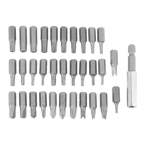 33-Piece Security Bit Set, Screwdriver Bit Kit, 33 Multifunctional Precision Hollow Security Tamper-Evident Star, Tri-Wing, Hex, and Spanner Bits Set