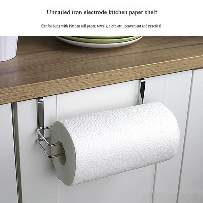 Paper Towel Hanger No Drilling Tissue Storage Hanger Rack Kitchen Paper Towel Storage Organizer Hook For Bathroom Household