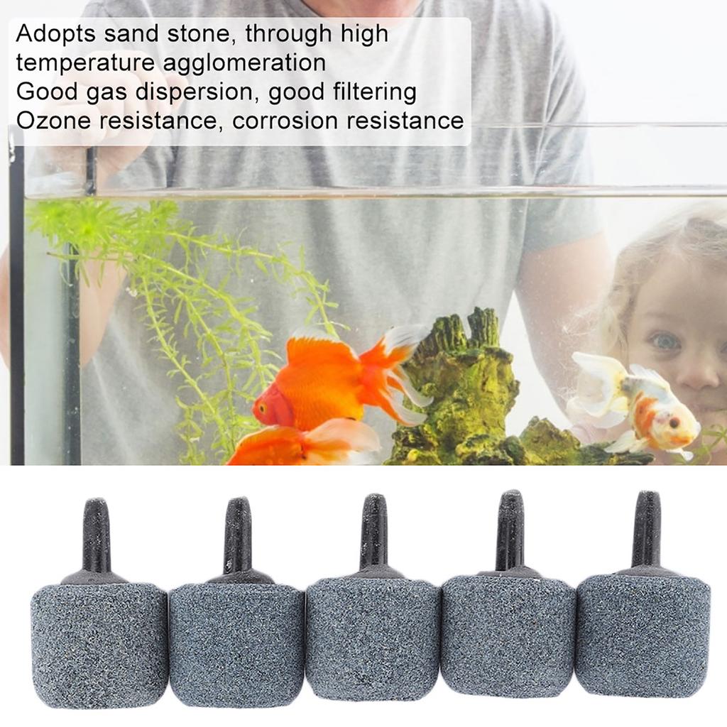 30PCS Black Sandstone Aquarium Oxygen Pump Aeration Air Stone Fish Tank Bubble Stones Accessory
