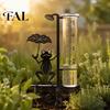 Präziser Regenmesser Gartenfrosch Messgerät, Metall-Halteschirm-Pfahl, Messgerät Dekorativ für Außenbereich Hof Rasen Dekor