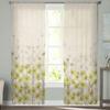 Spring Chrysanthemum Watercolor Flowers Bedroom Transparent Sheer Curtains Holiday Decoration Window Voile Tulle Curtain