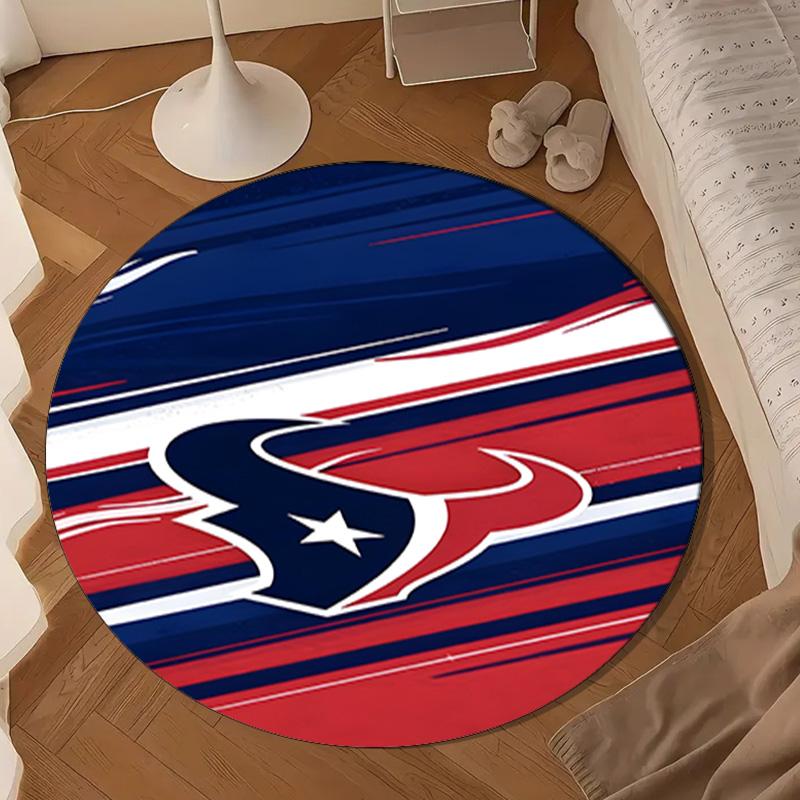 basketball Texans Logo Round mat, Anti-slip Circle Carpet Chair rug For livingroom,Bedroom, doormat home decor Gift Christmas Gifts