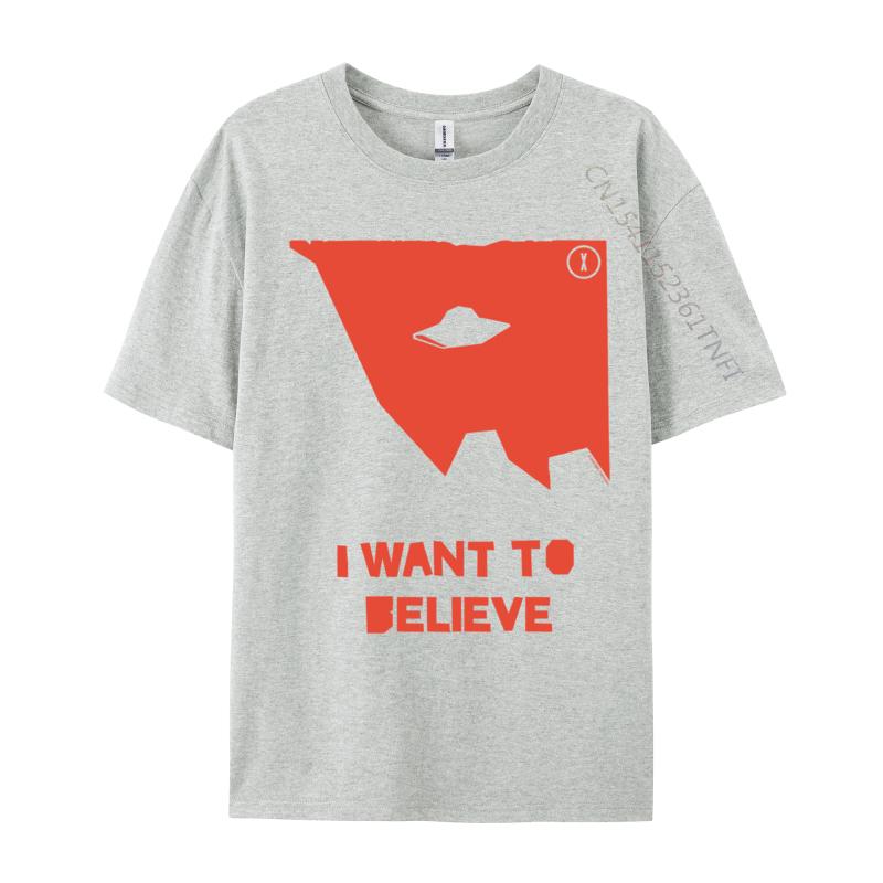 I Want To Believe Ufo Silhouette Big Chest Text Cotton Unisexs T Shirts Party Luxury Designer Tshirts Special T Shirt