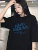 Women's Solid Color T-Shirt Short Sleeve Unique Design Print 2025 Summer New Loose Fit Slim Top