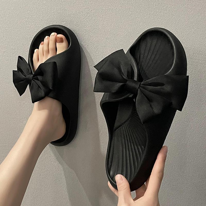 fashion Summer Women's Shoes Outdoor Fashion Bow Comfort Soft Sole Anti-slip EVA Beach Slippers Shoes for Women Zapatos De Mujer