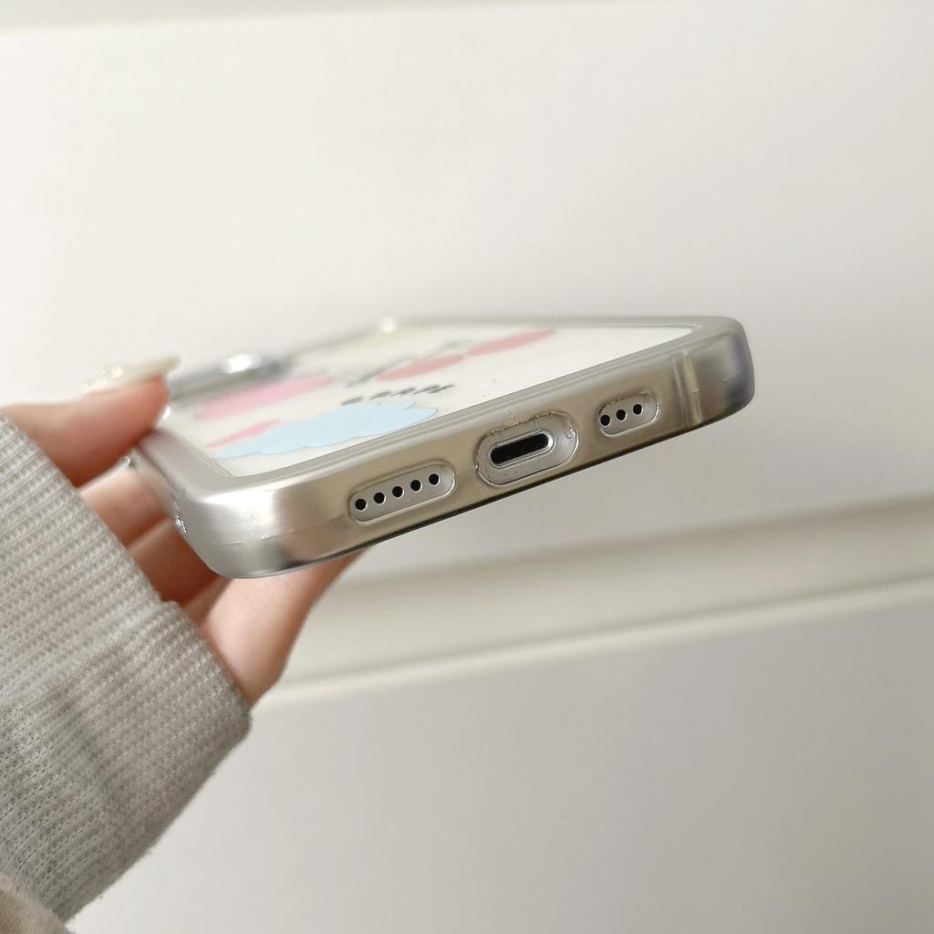 For iPhone 13 Case PC+TPU Phone Cover Silver Edge Pattern Design