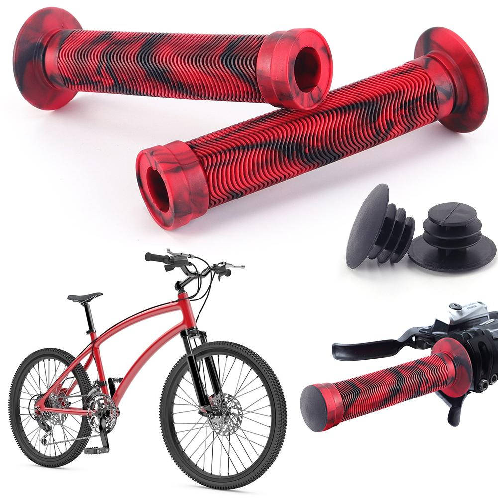 Rubber Bicycle Handlebar Grips Soft Bike Handle Bar Covers Wear-Resistant Lengthening Bike Cuffs for 22.2mm Handlebar