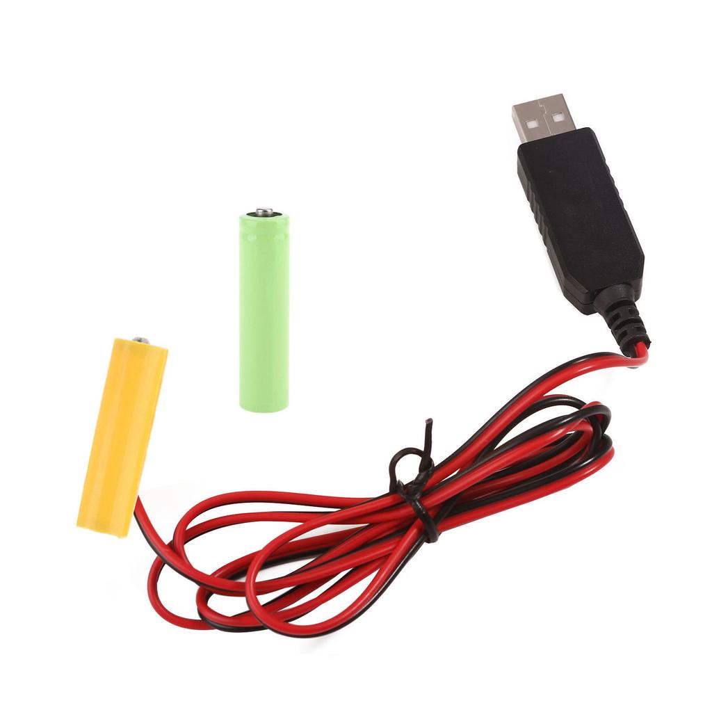 USB 5V 2A To 3V1A Dummy Battery Power Cable Battery Eliminators Line Replace 2x 1.5V LR6 Batteries for Toy Remote