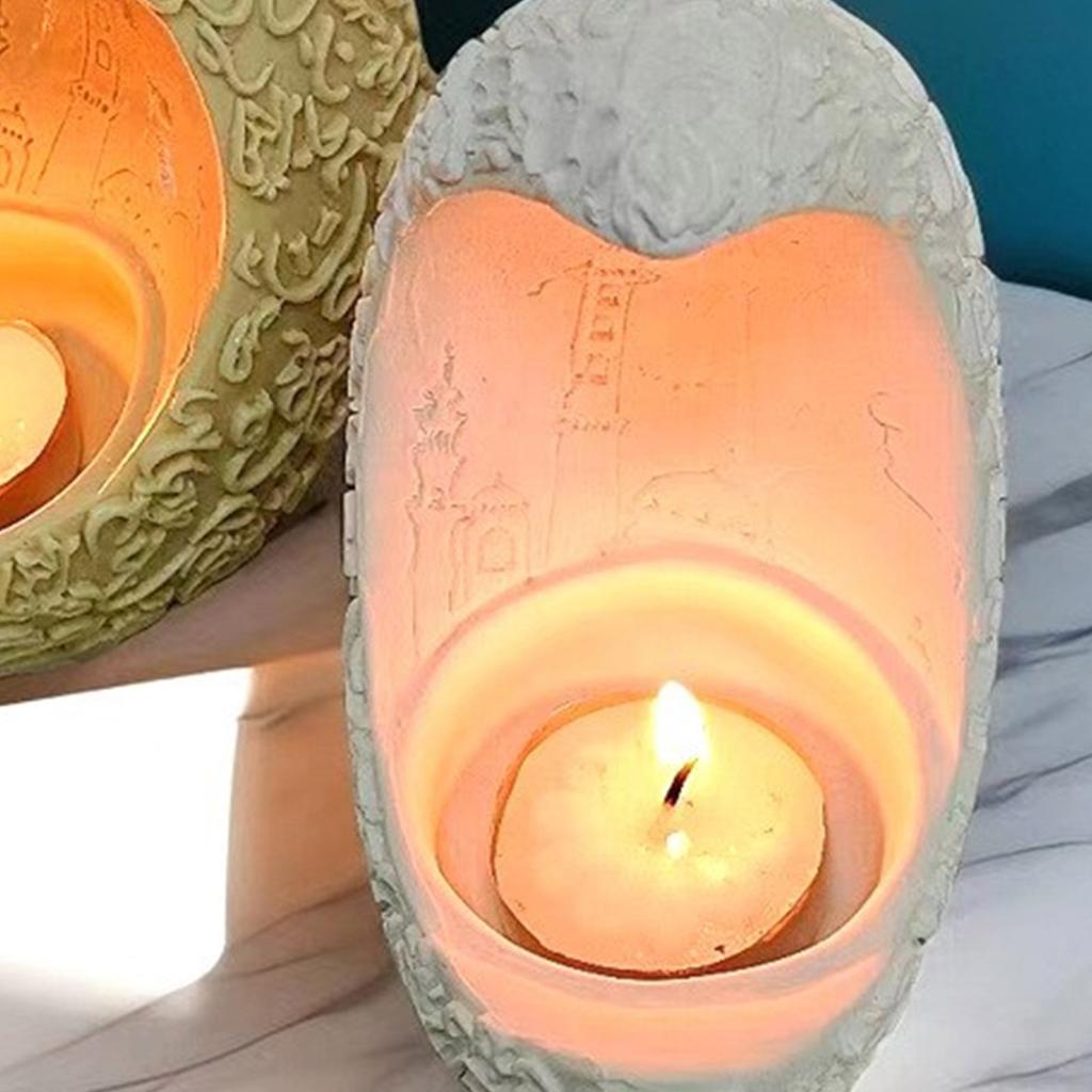 Moon Shaped Candlestick Mold Moon Crystal Epoxy Resin Silicone Mold DIY Half-Moon Candle Holder Molds Home Decorations