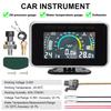 Car LCD Meter Digital Oil Pressure Voltage Water Temperature Gauge 3-in-1 Universal Instrument 9-36V for Car Truck SUV RV