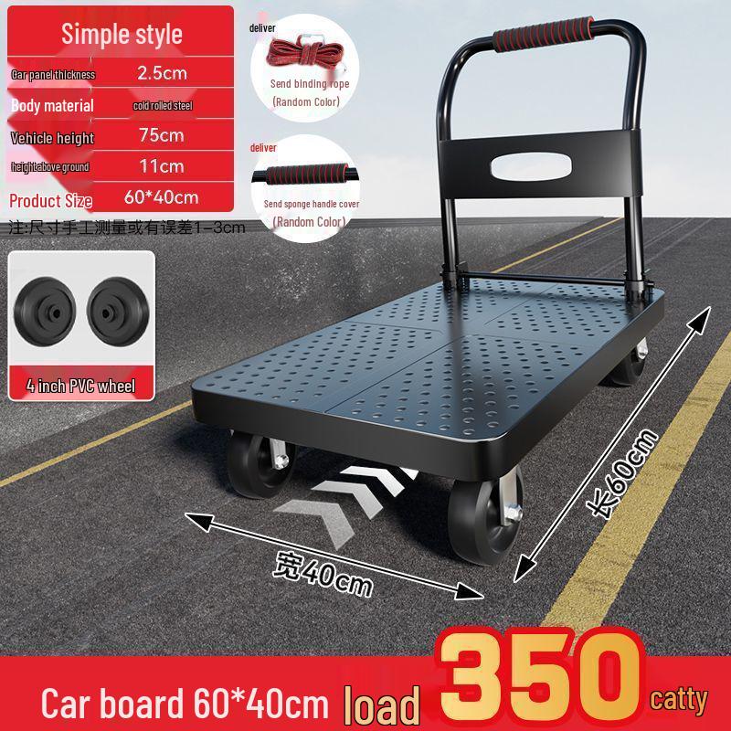 Foldable Steel Hand Truck: Portable Small Trolley for Transporting Goods