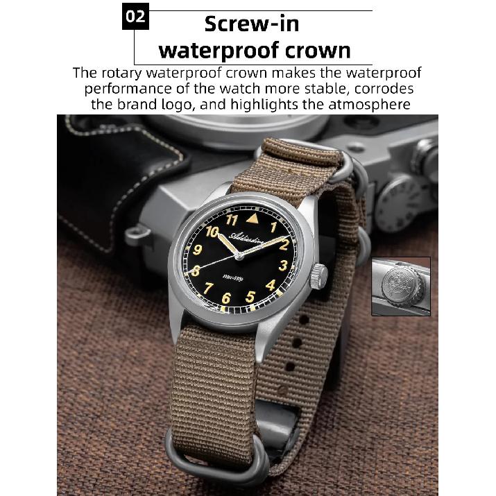 ADDIESDIVE Quartz Watches VH31 Movement Nylon Strap 36mm 100M Waterproof Reloj Hombre 316L Steel Luminous Watch For Men's