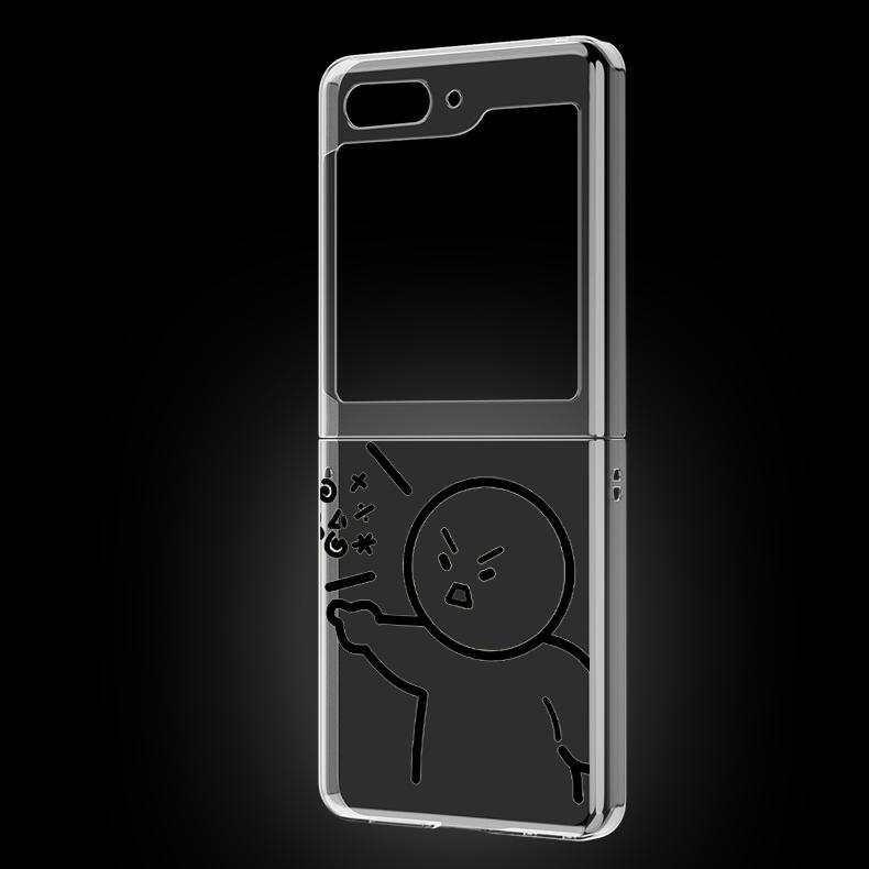 

Прозрачный чехол для телефона с рисунком Matchman для Samsung Galaxy Z Flip 5 3 4, складной чехол для Samsung Z Flip3 Flip4, жесткий чехол-бампер из ПК Samsung Z Flip 5