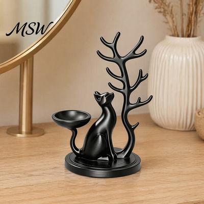 Birthday Gifts for Her Cute Cat Tree Branch Jewelry Organizer, 3D Printed Earring Bracelet Hair Ring Holder Dish Tie Storage Holder, Decorative
