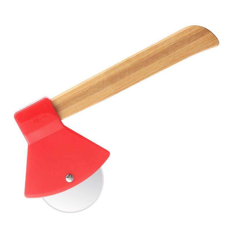 Bamboo Handle Axe Pizza Cutter – Creative Kitchen Gadget Slicer