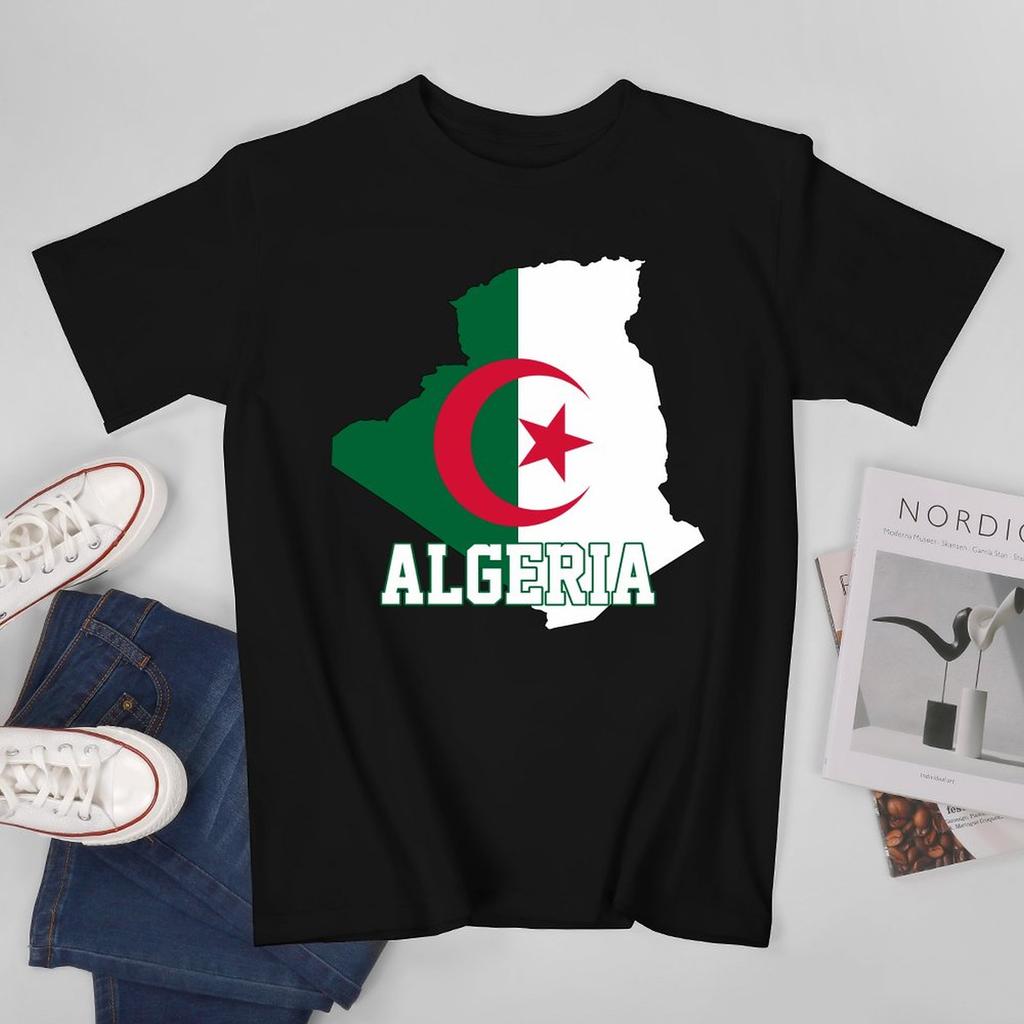 More Design Algeria Flag Algerian Unisex Tshirt Tees Tshirt Oneck T Shirts Unisex Boys Clothing 100 Cotton