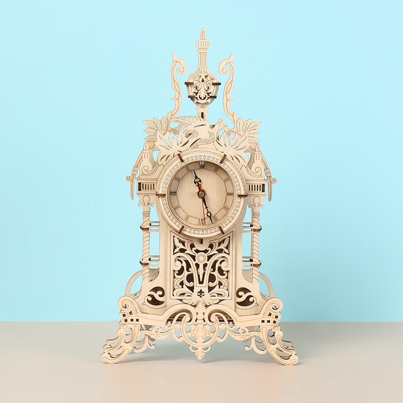 

Деревянная башня с часами ручной работы, 3D-пазл: Креативная развивающая игрушка и украшение для дома для детей