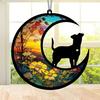 Pet Memorial Sun Catcher Dog Cat Suncatcher Pet Memorial Keepsake Stained Glass Style Hanging Decoration for Loss of Dog Sympathy Gift