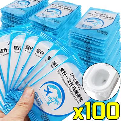 100/1 Peças Tapete Descartável para Tampa de Assento Sanitário Portátil Impermeável Segurança Almofadas para Assento Sanitário para Viagem Camping Acessórios de Banheiro