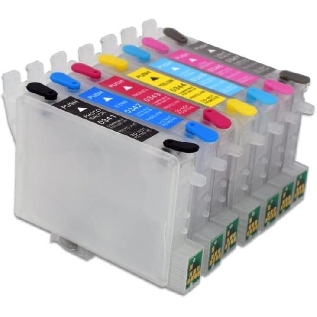 

T0341-T0347 Refillable Ink Cartridge with ARC Chip Compatible with Ep-Son Stylus Photo 2100 2200 Printer (PBK C M Y LC LM LK)