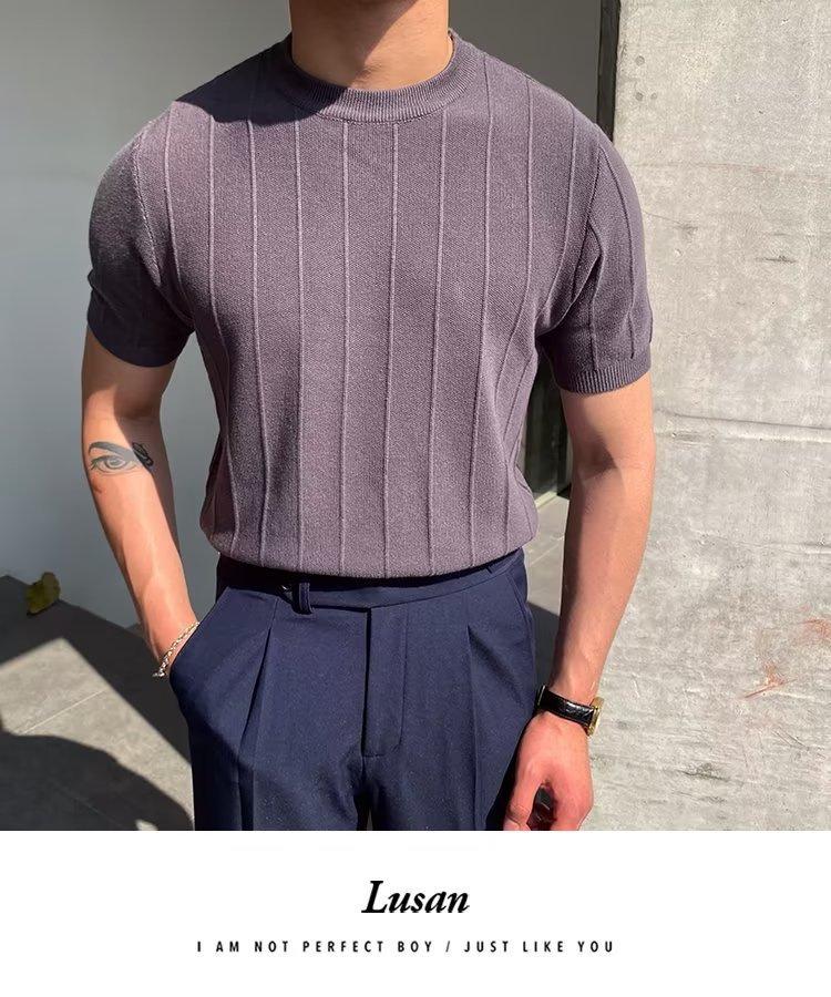 2023 Men's Trendy Summer Round Neck Short Sleeve Sweater
