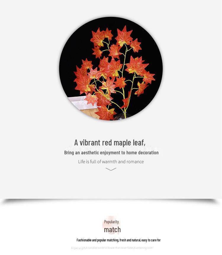 Artificial Red Maple Leaf Branches for Autumn Garden Decor