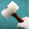 1/2Pcs Professional Leathercraft Hammers Nylon Mallets with Wooden Handles for Punching Printing DIY Projects Working Tools