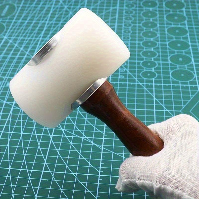 1/2Pcs Professional Leathercraft Hammers Nylon Mallets with Wooden Handles for Punching Printing DIY Projects Working Tools