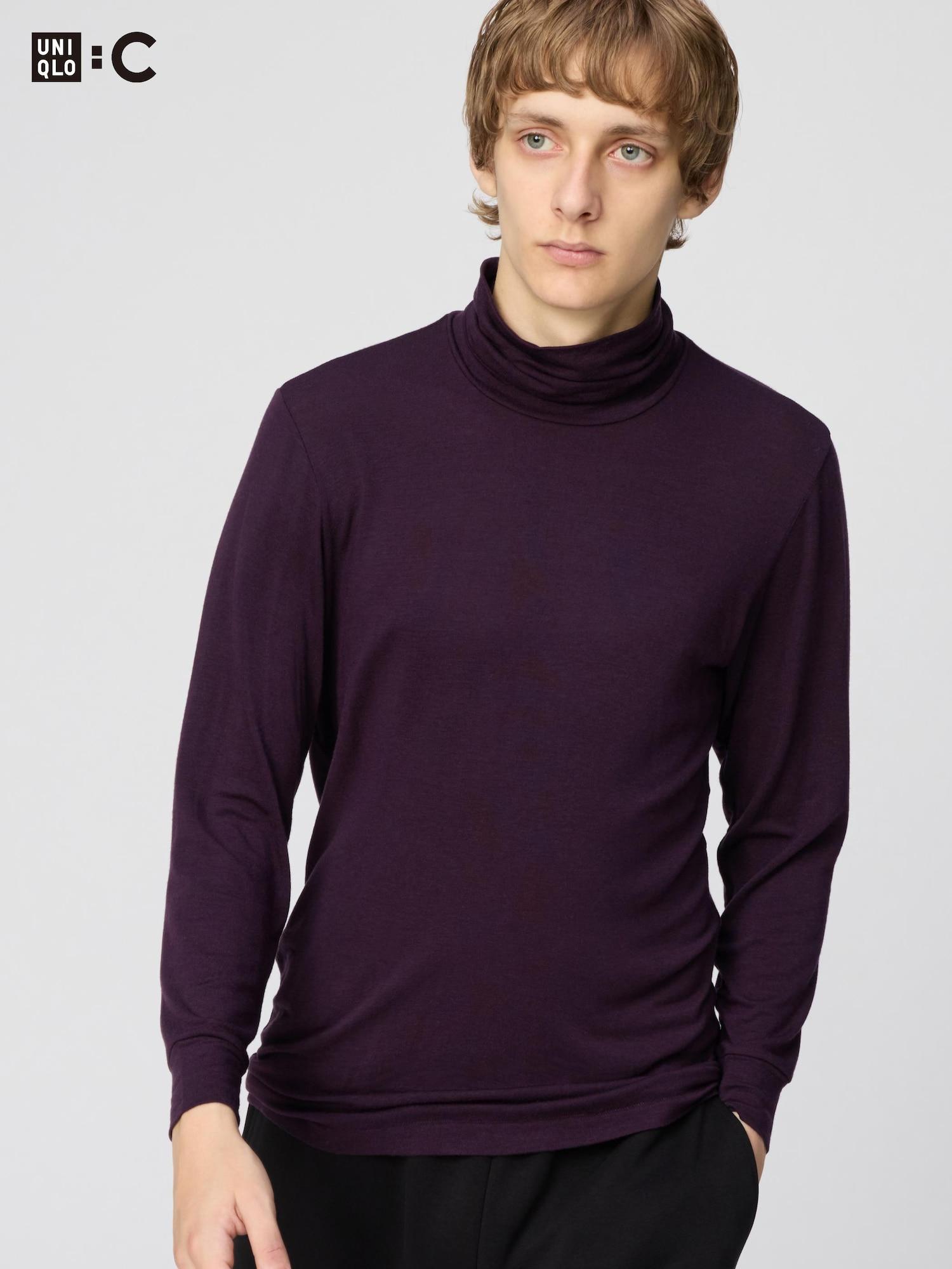 

Uniqlo HeaTTech Cashmere Blend TurTleneck T parT 9 exTra Warm 79 DARK PURPLE/MEN 4XL