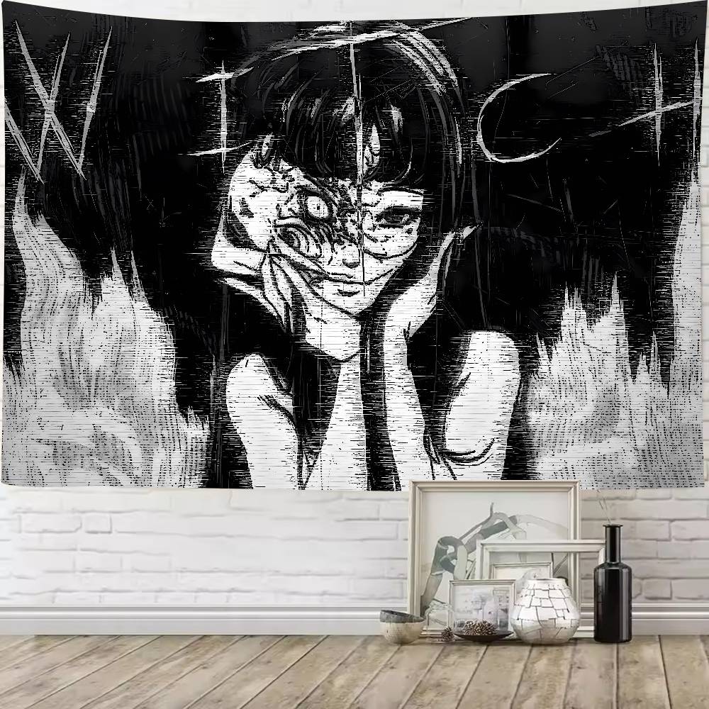 Horror Pretty Girl Anime Tomie Kawakami Tapestry Living Room Bedroom Gamer Room Decoration Large Luxury Tapestry