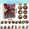 Christmas Countdown Advent Calendar With Santa Claus Dragon Acrylic Ornaments For Holiday Decor