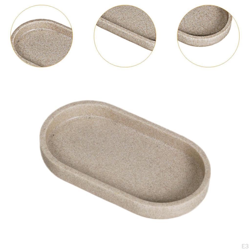 Lotion Bottle Organizer Tray Multipurpose Sleek Oval Shape Vanity 20x10cm for Makeup Brushes