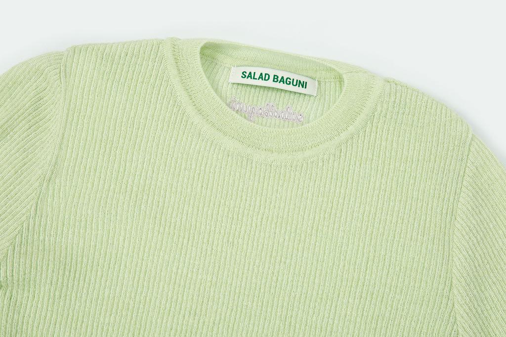 SALAD BAGUNI Mohair Ribbed Round Pullover_Mint