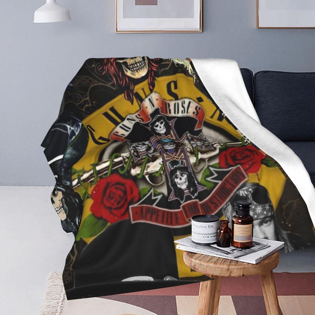 Guns N Roses Hard Rock Band  Blanket Fleece Sofa Throw Blanket Breathable for Home Bedroom Outdoor Throws Bedspread Quilt