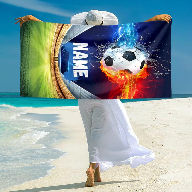 Personalized Monster Truck Adventure Beach Towel Microfiber Beach Towel Thin Absorbent for Beach Swimming Yoga Bath Sports. 091083