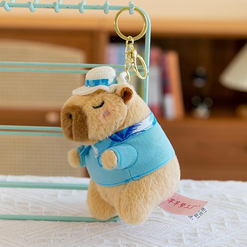 New Capibala Summer Style Swimming Ring Capybara Plush Toy Key Chain Pendant Small Doll Hanging Accessory Fashion Lovely