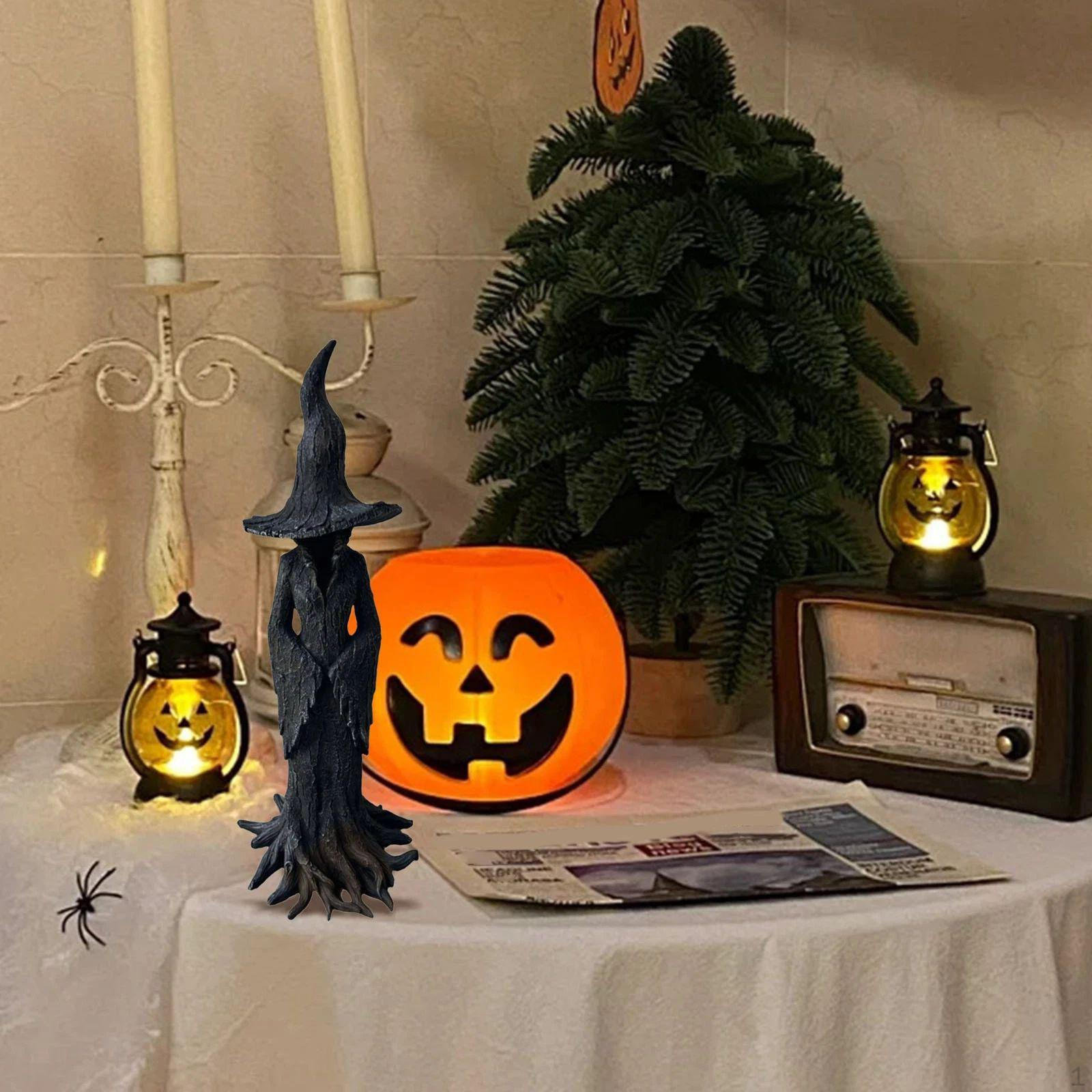 

Статуя ведьмы на Хэллоуин, страшная стоящая фигура для столешницы, офиса, крыльца