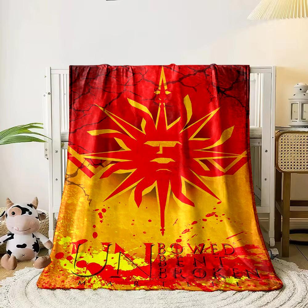 Red and Yellow Sun Sigil Design Blanket Flannel blanket for bedroom, living room, sofa, and nap sofas.
