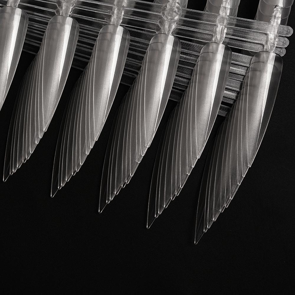 240pcs False Nails Stiletto Shape Press On Natural Transparent Tips Practicing Gel Polish Display Fake Nail Practice Manicure Tool