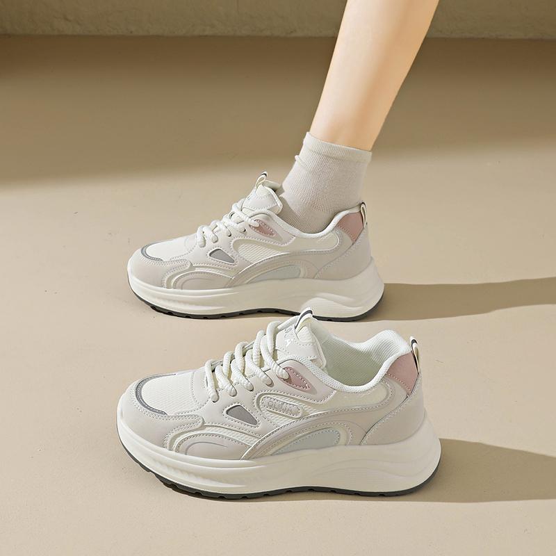 CRLAYDK Women's Platform Sneakers Casual Leather Tennis Comfort Chunky Shoes Walking Footwear Ladies Sports Trainers