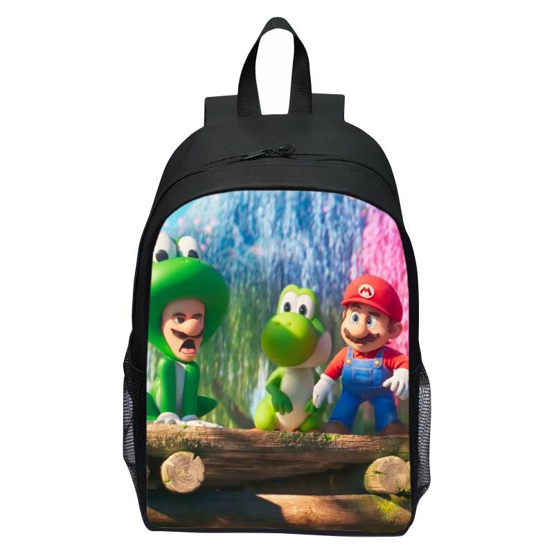 Super Mario Kids Backpack Elementary Student Cartoon Mario Print Bookbag New